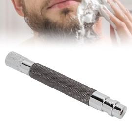 Shaver Replacement Handle, Men's Safety Shaving Razors Reusable Metal Handle Shaver Safety Razors Handle Anti Slip Portable for Home Travelling (Black)