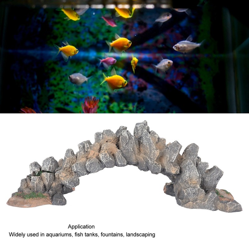 Aquarium Arch Bridge Resin Safe Simulation Decoration Fish Tank Bridge