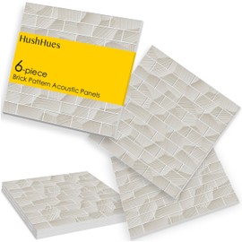 HushHues 6-Pack Acoustic Wall Panels Sound Absorbing Panels, 72x48 Inch Decorative Acoustic Panels, Sound Absorbing Wall Art with Nano Glue for Recording and Home Studio, Office,Conference