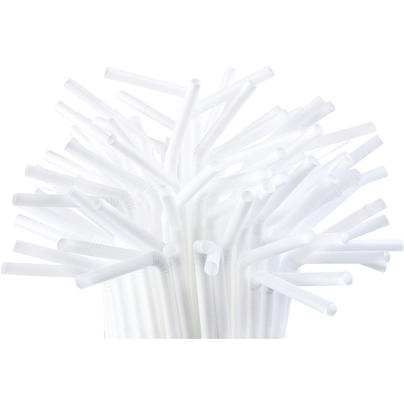 Flexible Drinking Straws - Individually Wrapped (200, White)