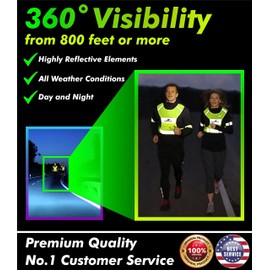 Reflective Vest Running Gear + 2 Bands & Bag/Ultralight & Comfy Safety Vests with Front Pocket > High Visibility Reflector > for Men, Women > Running, Dog Walking or Cycling