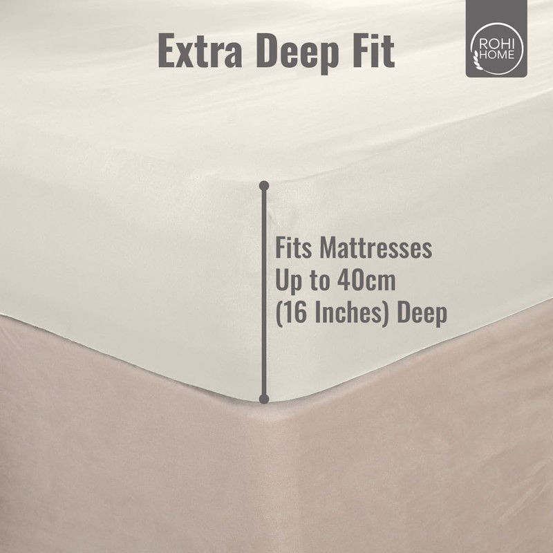Rohi 16"/40cm Extra Deep Fitted Sheets Single – Soft &