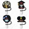 8Pcs Black Girl Straw Cover for Tumbler Cap, Silicone Straw