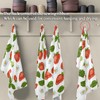 Naanle Red Strawberries Flower Kitchen Towels 1 Pack Dish Cloths