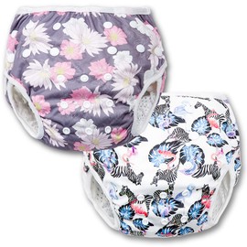 Joyo roy Reusable Swim Nappies 2PACK Swimming Nappy for Baby Girl Adjustable and Washable Baby Swimming Nappies Swim Nappies Size 2 Reusable Swim Nappy 1-2