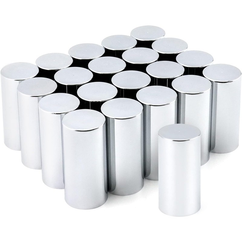 33mm by 4 Inch Height Cylinder Chrome Lug Nut Covers