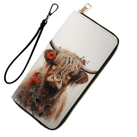 DHEEBFWE RFID Blocking Wristlet Wallet for Women & Teen Girls-Large Capacity Leather Phone Clutch with Removable Strap,, Sea Turtle, Casual