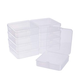 BENECREAT Oblong Storage Container, Big Clear Plastic Storage Container Box With Lid for Items, Beads, Pills, Herbs, Small Beads, Jewellery Accessories