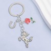iMagitek 25 Pcs Horse Keychains with Lucky Horseshoe and Rose