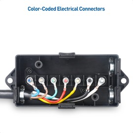Cable Matters 7-Way Trailer Wire Harness 8ft with Junction Box for Trailer in Black - Inline Trailer Cord with 7-Gang Junction Box and 8 Feet Trailer Plug