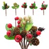 Shining She 20PCS Christmas Artificial Pine Cones, Mini Stimulation Red