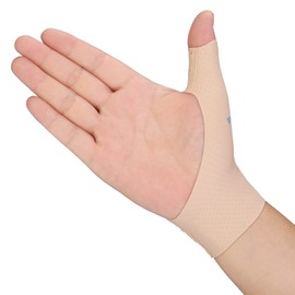 VELPEAU Elastic Thumb Wrist Support Brace (Pack of 2), Splashproof Compression Sleeve for Arthritis Pain, Tendonitis, Sprains, Sports, Splint Liner, Fits Left & Right Hands (Khaki, L)