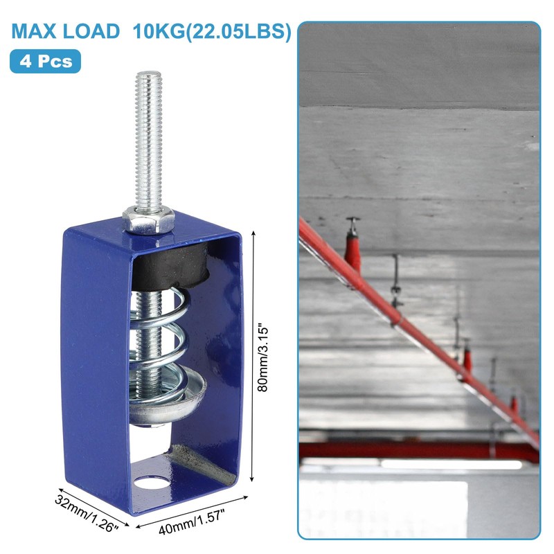 PATIKIL Ceiling Spring Vibration Isolator Hangers, 4 Pack 22lbs Mechanical