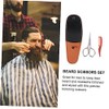 2pcs Beard Scissors Set Mustache Scissors Leather Case Barber Shop