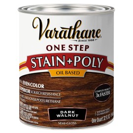 Varathane 225250H Oil-Based One Step Stain + Poly, Quart, Dark Walnut