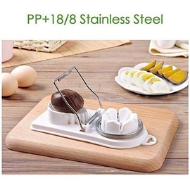 2 in 1 Double Egg Slicer, Dicer, Chopper, Also Slices Fruit and Veg, Made from Stainless Steel, 2 Assorted Colours (Blue Or White) with 1 Colour Sent at Random.