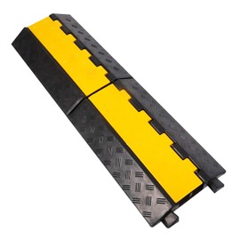 Rampa de cable de goma para rampa de cable protector de cable de 2 canales de 2000 libras, capacidad de carga, golpes de velocidad de tráfico para asfalto, hormigón, grava, entrada de