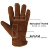 OZERO Winter Thermal Leather Work Gloves with Thick Imitation Lambswool