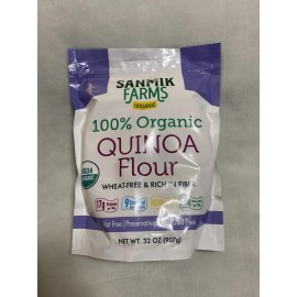 SanMik Farms Organic Quinoa Flour White, 2 lb (32 oz), USDA Organic Certified