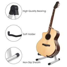 WOTLLA® Guitar Stand, Guitar Stands Floor with Sponges A Frame Folding Guitar Stand for Guitars Bass Cello Mandolin Banjo, Gifts for Guitar Players