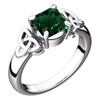GWG Jewellery 925 Sterling Silver Ring with Large Emerald Green