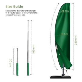 Flatro Parasol Cover - Heavy Duty Parasol Covers Waterproof Cantilever with Bag - UV Protection, Weather and Rip Proof 420D Oxford Parasol Cover in Garden & Outdoors (Green)