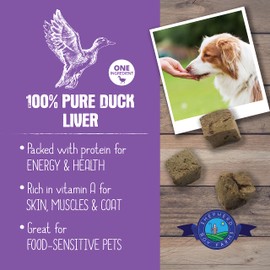 Shepherd Boy Farms Freeze Dried Dog Treats, Duck Liver, All Natural Freeze-Dried Dog Treat & Dog Snacks, Made in USA, High in Protein, Essential Nutrition of Raw Dog Food, 3oz