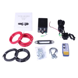 AUTOMUTO Electric Winch 12V 4500 lbs Winch Trailer Boat Truck SUV ATV Synthetic Rope with Wireless Remote Control Kit