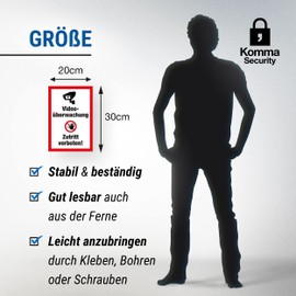 Komma Security Video Surveillance Access Prohibited Sign - Attention Caution Video Surveillance - Notice Sign Video Surveillance - Notice Warning