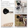 Cabilock 4pcs Clothes Hanger Rod Stoppers Curtain End Caps Closet