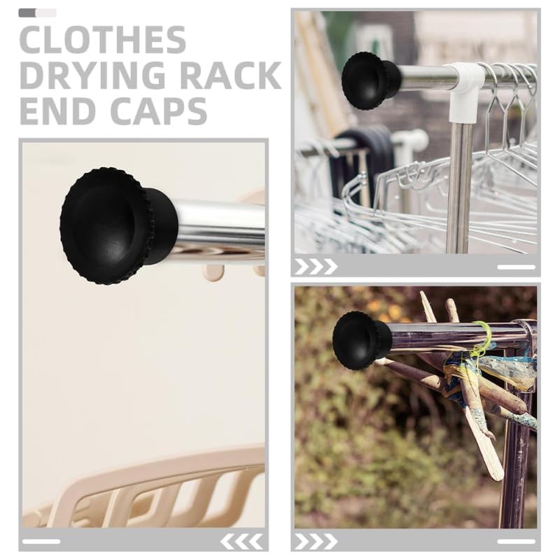 Cabilock 4pcs Clothes Hanger Rod Stoppers Curtain End Caps Closet