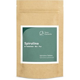 Terra Elements Organic Spirulina Tablets (500 mg, Pack of 240) I Microalgae I Rich in Natural Iron I 100% Pure I Vegan I Raw Food