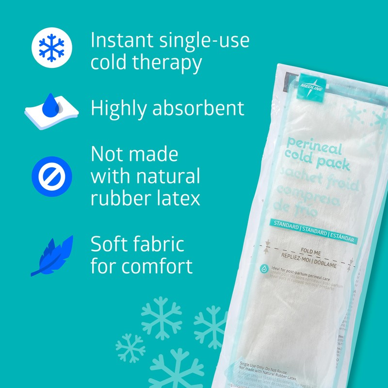 Medline Perineal Cold Pack for Postpartum Care, Absorbent Pad is