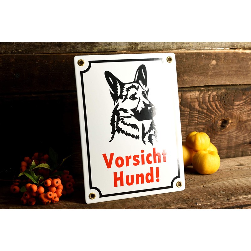 Caution Dog Sign - 15 x 20 cm - Ceramic
