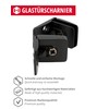 Gedotec Glass Door Hinge Top & Bottom Black Matt Square