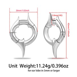 Maxbott 2PCS Ear Weights for Stretched Ears Heavy Weighted Gauges Stainless Steel 5mm(4g) Dangle Gauge for Women Men Ear Hanger Stretcher Piercings, 4g (5mm), Stainless Steel, no gemstone