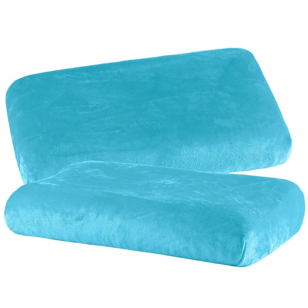 BaSaTex Cashmere Plush Cushion Covers Pack of 2 for Neck