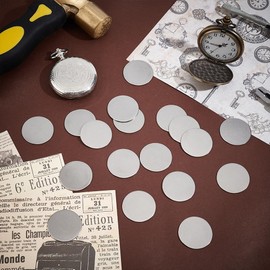 UNICRAFTALE 40pcs Stainless Steel Stamping Blank 30mm Metal Blank Labels Flat Round Disc Thickness Stamping Blanks Label Holder Engraving Stamping Jewellery Making, Non-precious metal