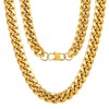 Cuban Link Chain 22inch Stainless Steel Mens Golden Necklace Mens
