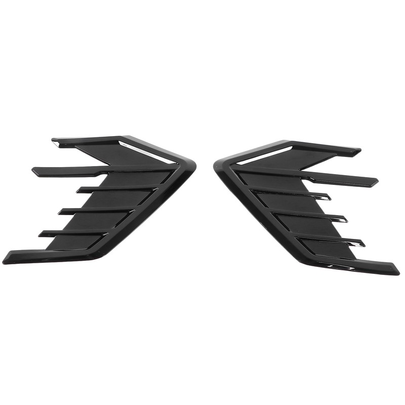 2Pcs/Set Car Side Cover Air Vent Trim Glossy Black Rubber