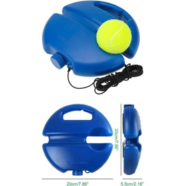 Pelotas de Rebote para Entrenador de Tenis con Herramienta de práctica de Cuerda Base de Ejercicios Deportivos de Entrenamiento para Jugadores Principiantes(Azul)