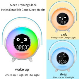 LOVME Toddlers Sleep Training Clock, Kids Alarm Clock with Bluetooth Speaker, Night Light and Nap Timer, Microphone and OK to Wake Alarm Clock for Toddlers Kids Boys Girls