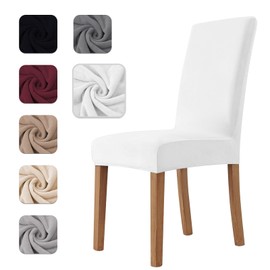 Homebliss Set of 4 Stretch Chair Covers, Swing Chairs, Elastic for Dining Room and Kitchen Chairs, Chair Cover, Very Soft, Comfortable, Scratch-Resistant, White