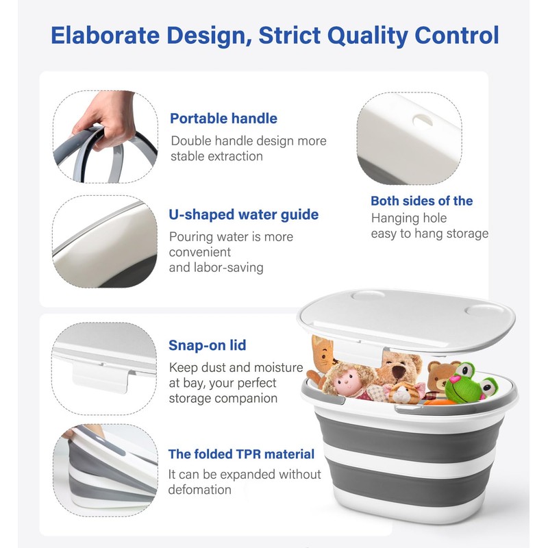 Zonopy Collapsible Bucket, Upgraded 16L (4.2 Gallon) Collapsible Mop Bucket