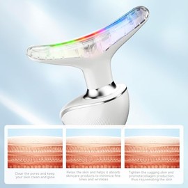 Herramienta Facial y Cervical para Cuidado de la Piel, Dispositivo Eléctrico para Levantamiento Facial y Cervical para Eliminar Arrugas (Blanco)
