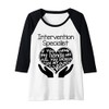 Womens Intervention Specialist T shirt Heart Hands School Gift Raglan