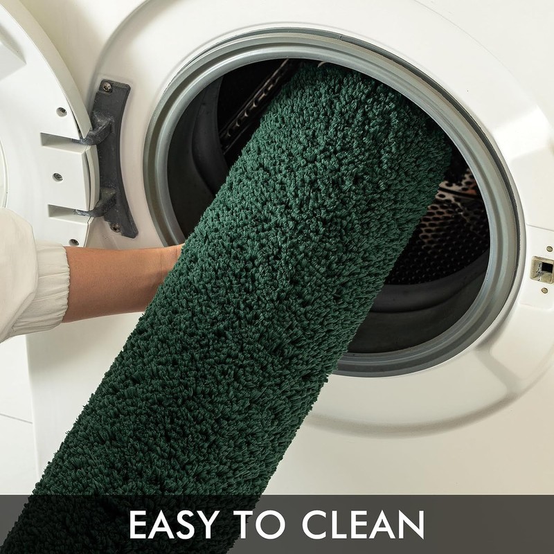 MIULEE Dark Green Absorbent Bath Rugs Soft Small Bathroom Mats