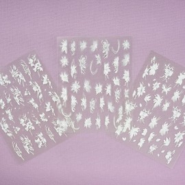 Xixter Xixter 3 Sheets Flower Manicure Stickers,Nail Art Stickers Decals Self-Adhesive,Nail Accessories for Women Nail