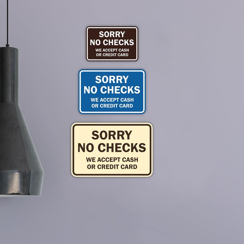 Classic Framed Sorry No Checks We Accept Cash or Credit
