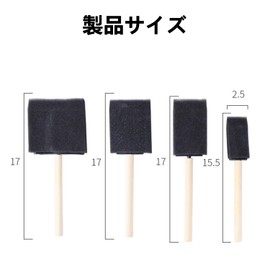 Stoooduo Sponge Brush [Set of 4] Foam Paint Brush Stencil Sponge Washable Reusable Paint Tool Wood Handle Paint Pigment